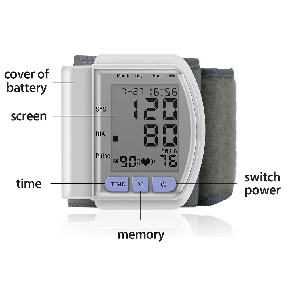 Blood Pressure Monitor Sphygmomanometer with Wristband