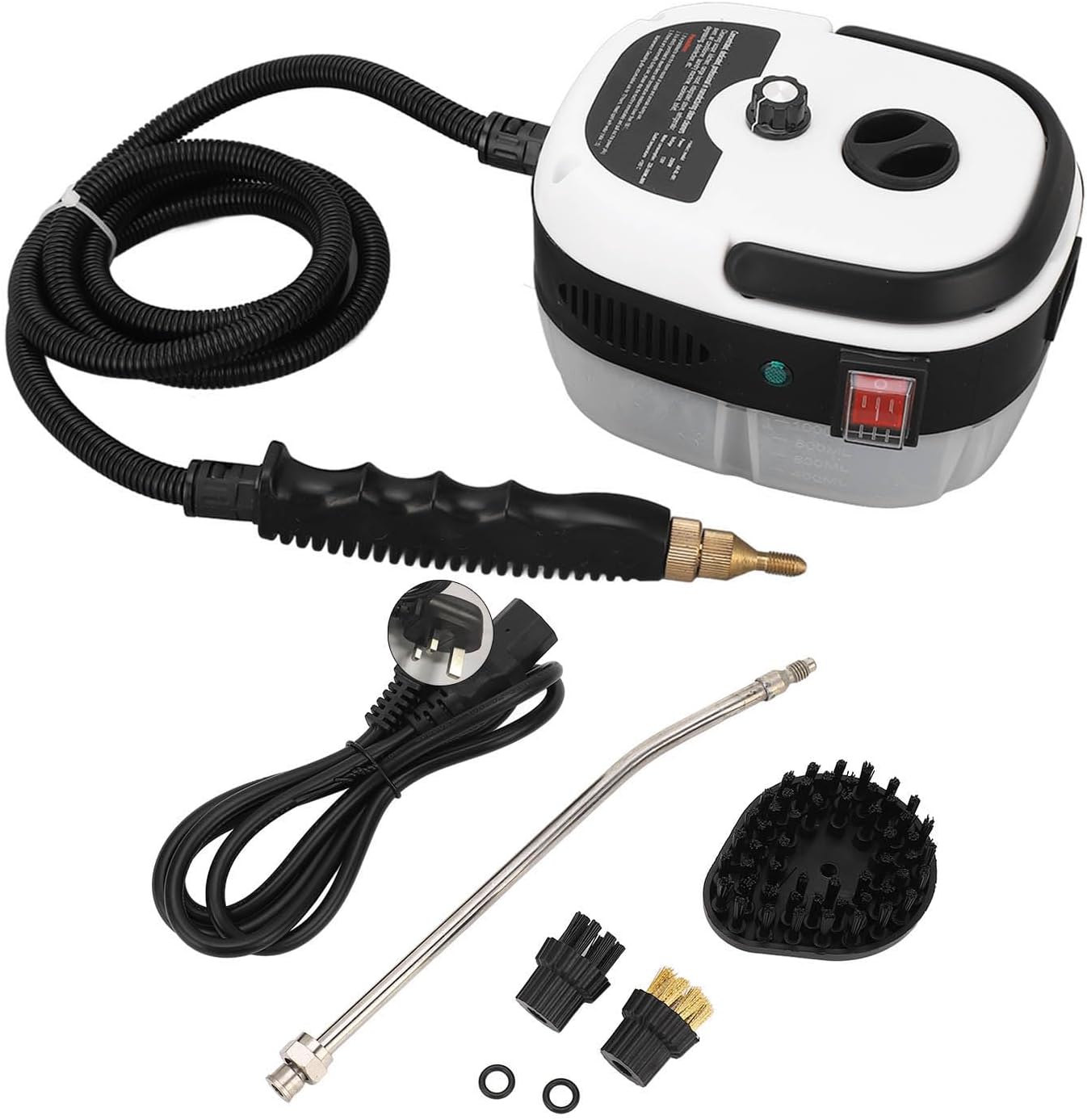 Portable Handheld Steam Cleaner, High Temperature Pressurized Steam Cleaning Machine with Brush Heads for Kitchen Furniture Bathroom Car