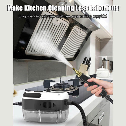 Portable Handheld Steam Cleaner, High Temperature Pressurized Steam Cleaning Machine with Brush Heads for Kitchen Furniture Bathroom Car