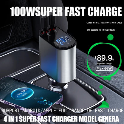 READYTECH™ 4-IN-1 Retractable Car Charger