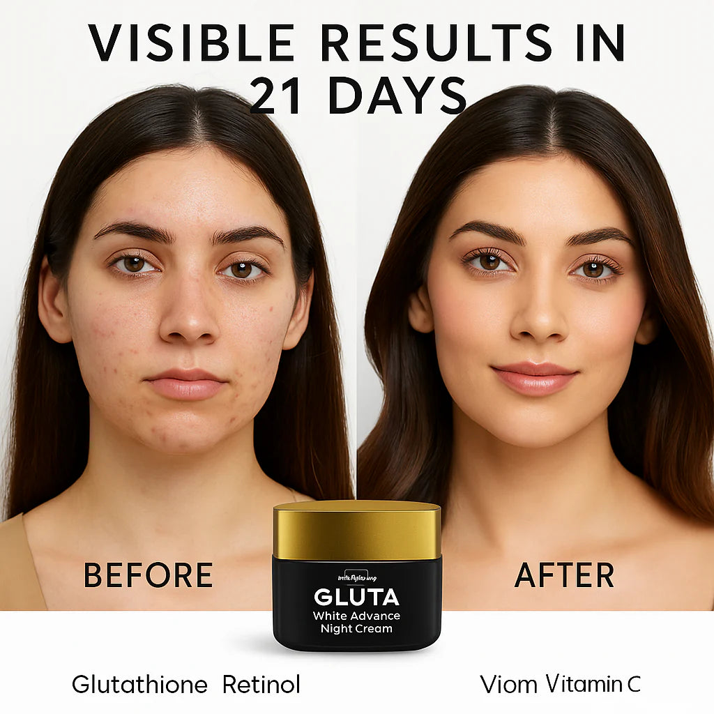 GlutaWhite Advance Night Cream | Hydrating & Whitening Night Cream with Hyaluronic Acid & Niacinamide
