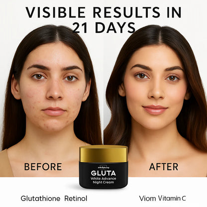 GlutaWhite Advance Night Cream | Hydrating & Whitening Night Cream with Hyaluronic Acid & Niacinamide