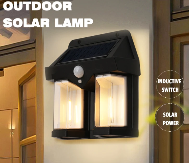 Solar Wall Lamp Outdoor Solar Motion Sensor Light Waterproof Lantern 3000K Warm White for House Garden