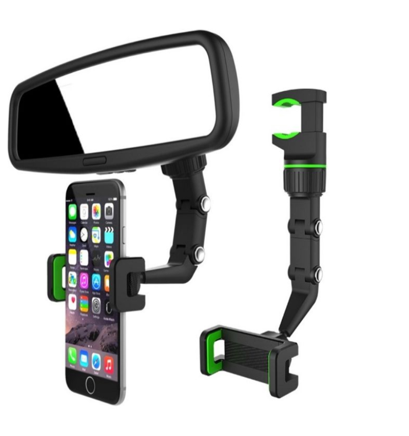 Universal Car Phone Holder Multifunctional 360 Degree Rotatable Auto Rearview Mirror Seat Hanging Clip Bracket Cell Phone Holder