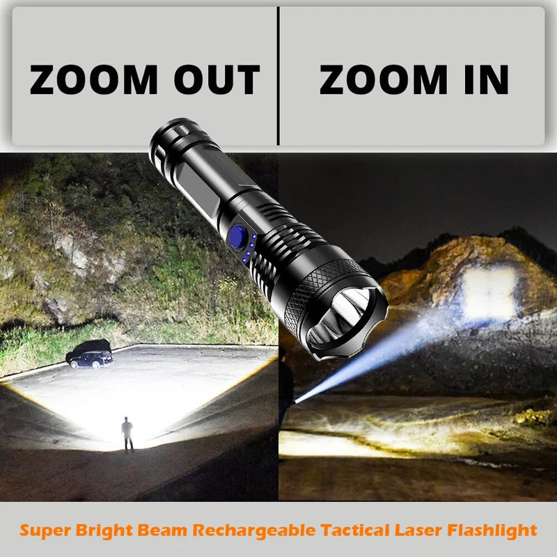 P90 LED Rechargeable Tactical Laser Flashlight