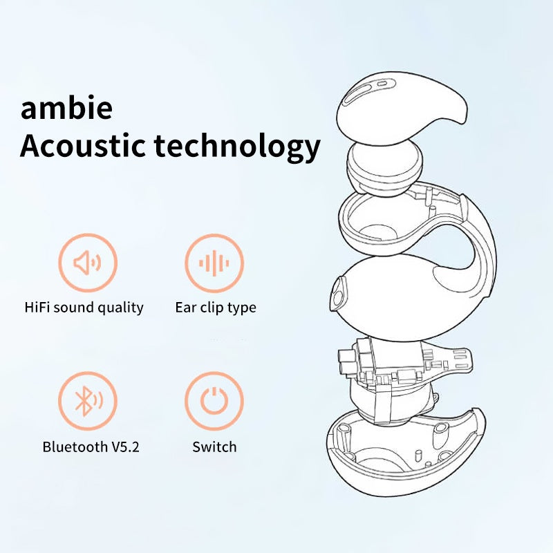 Ambie Sound Earcuffs Wireless Earphones Bluetooth Earring Headphones