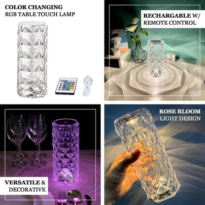 Sparkly Lamp - Crystal Lamp 16 Color Changing RGB Night Light Touch Lamp