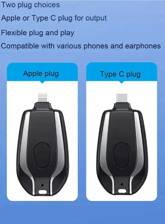 Portable Keychain Charger | Fast Charging Backup Power Bank For Type c Devices