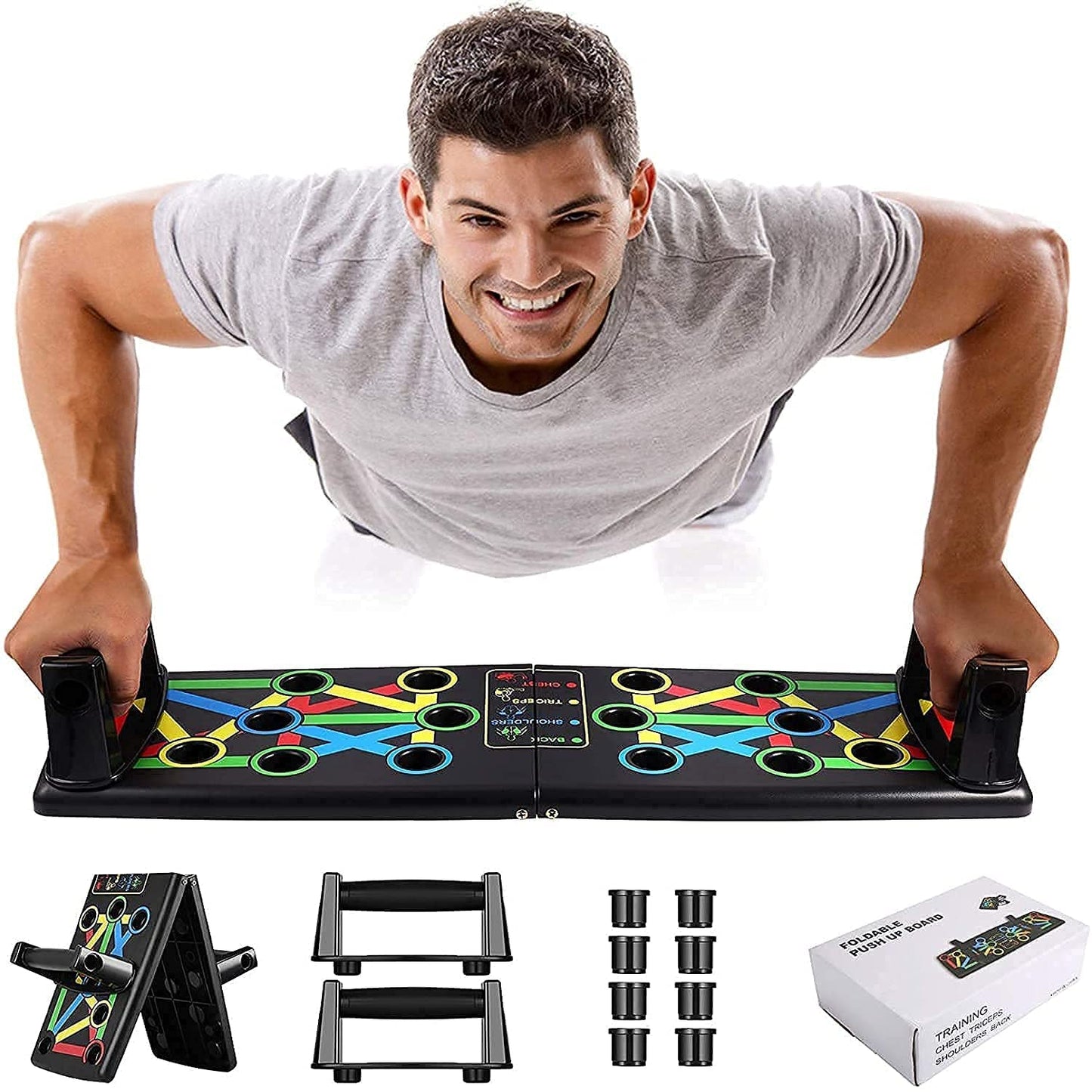 Push Up Board Portable Multi-Function 14 in 1 Push Up Bar Exercise Equipment