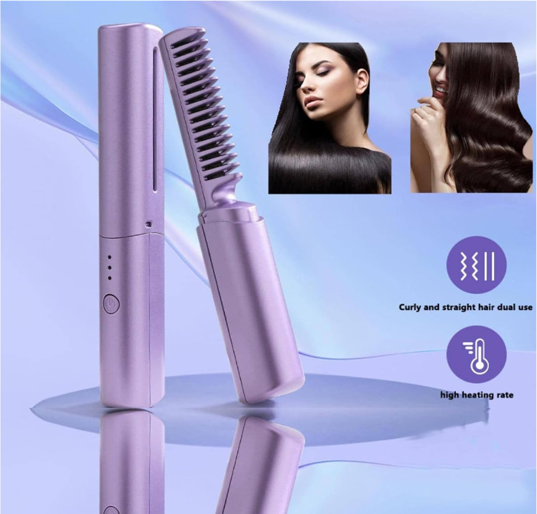 Wireless Hair Styling Straightener Comb