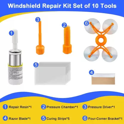 Car Windshield Chip Repair Kit with Windshield Repair Resin for Fix