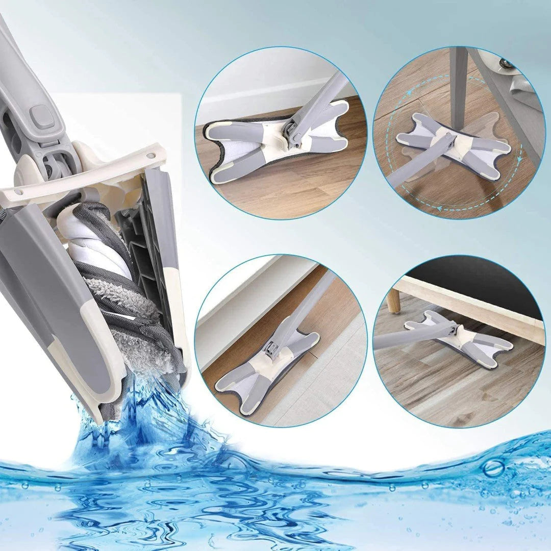Self Wringing X-Type Hand-Free 360 Rotatable Microfiber Mop
