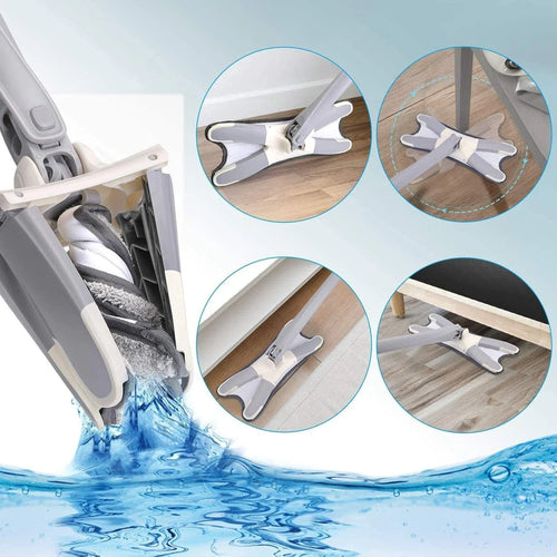Self Wringing X-Type Hand-Free 360 Rotatable Microfiber Mop